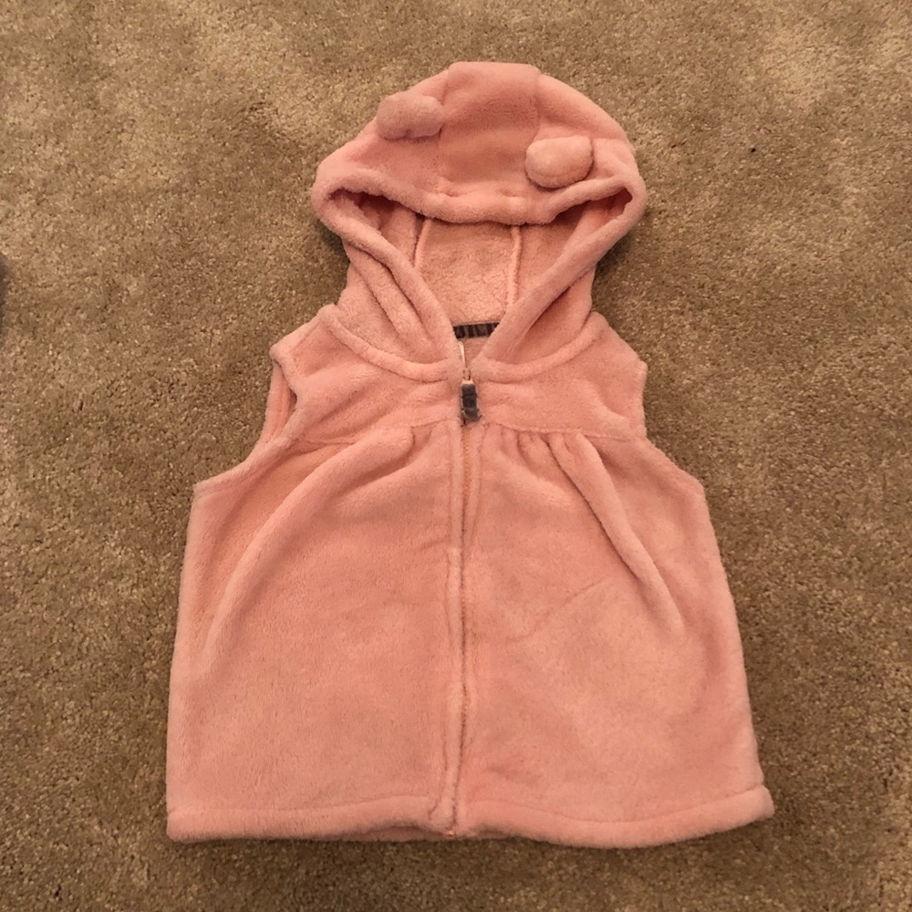 Super cute pink hooded vest with ears